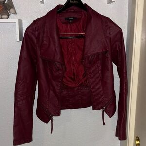 Lulu's Deep Red Leather Jacket